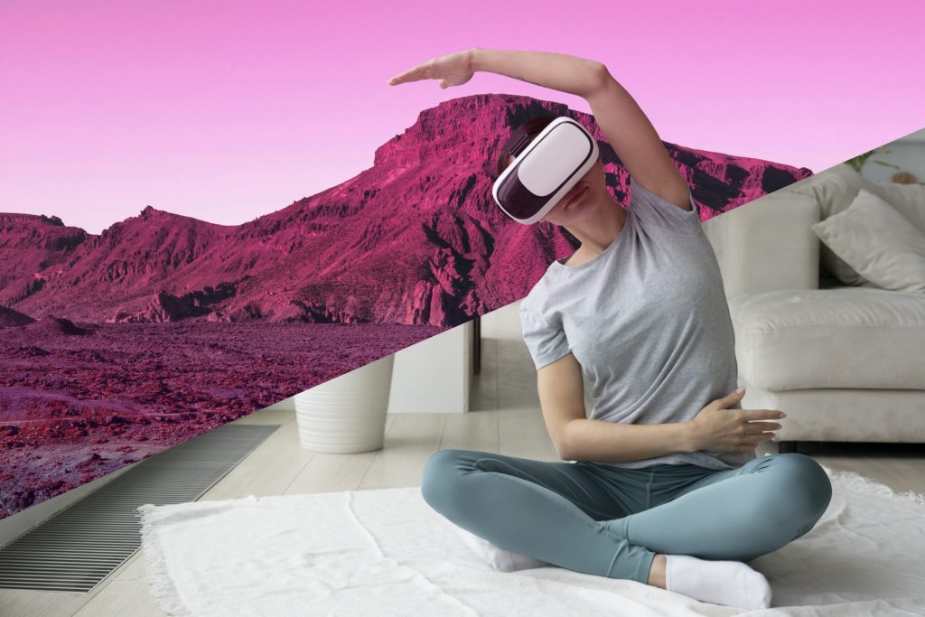 Metaverse Technology Trends 4 full shot woman training with vr